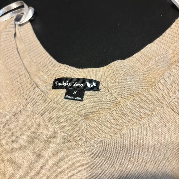 Double Zero Beige Fringe Sweater Women’s Small Boho Asymmetrical Knit Top - Picture 4 of 5